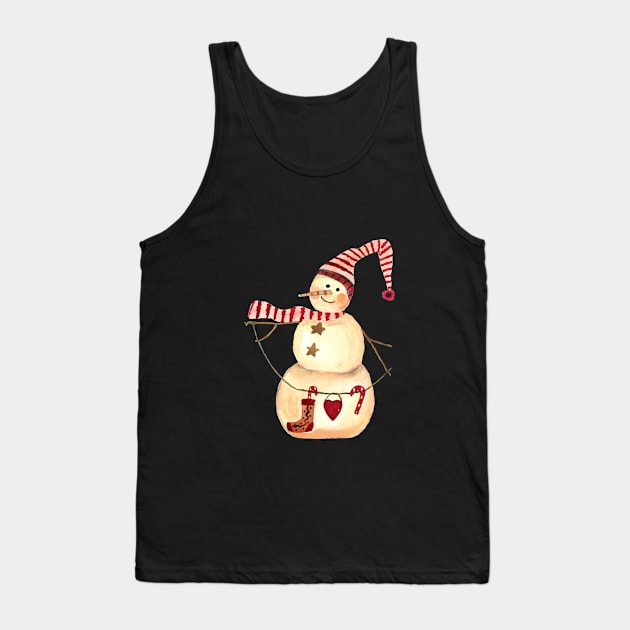 Vintage snowman Tank Top by Irina_Reznikova